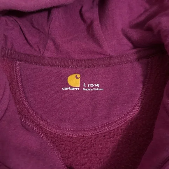 Carhartt Purple 1/4 Zip Hoodie
Embroidered Logo Slightly Distressed
Women's Sz L - Picture 3 of 8